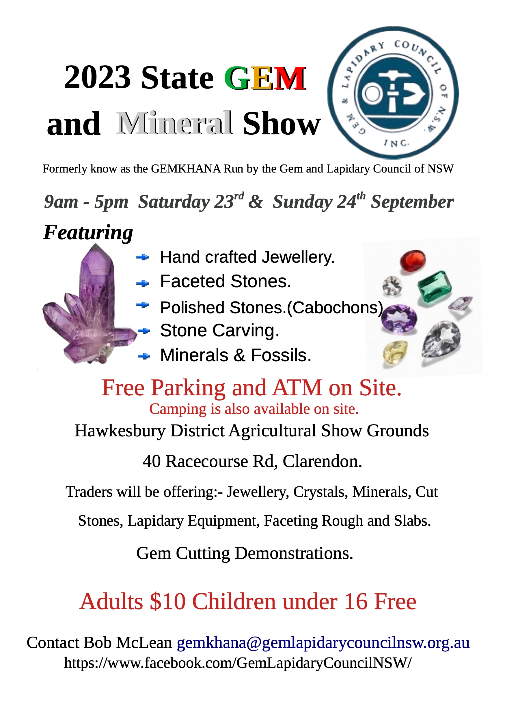 State Gem and Mineral Show, GEMKHANA 2023 Flyer